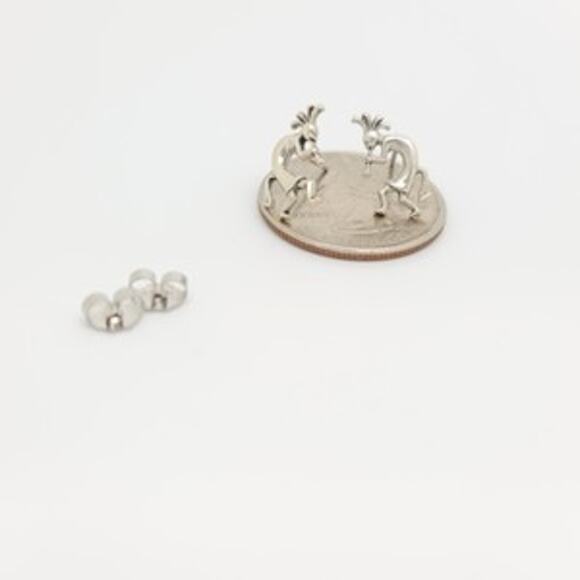 Prankster Kokopelli 925 Precious Sterling Silver Pierced Earrings - Picture 2 of 10